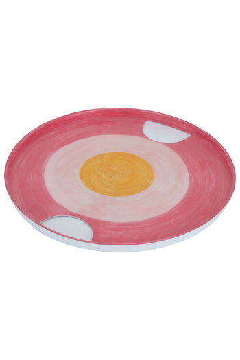 Alsaif Gallery Saif Gallery Steel Serving Platter, 31 x 2 cm, Round - Pink