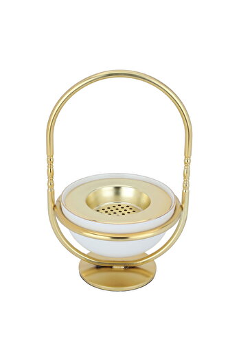 Alsaif Gallery Al Saif Gallery steel incense burner, with a gold-white-gold base