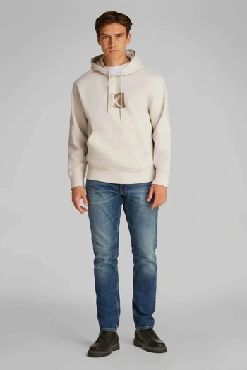 Calvin Klein CK Jeans SMALL CK BOX HOODIE Erkek Bej Sweatshirt J30J327118-PDH