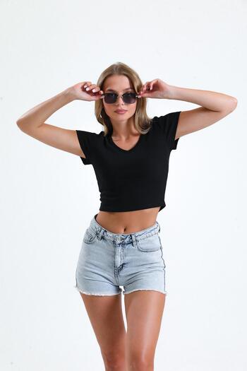 Miss Murem V-Neck Camisole T-Shirt-Black