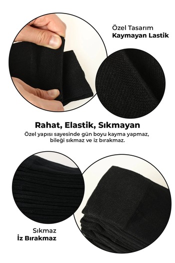 SAYSEZ Bambu Erkek Soket Uzun Düz Gri Melanj Renk Çorap Dikişsiz Premium Kutulu 6'lı / Hediyelik