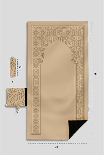 ENA Portable Prayery Mat Beige Color Travel Prayery