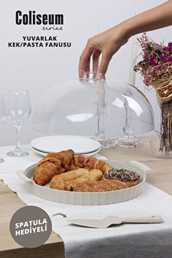 Okyanus Home Coliseum White Round Cake - Cake Jar