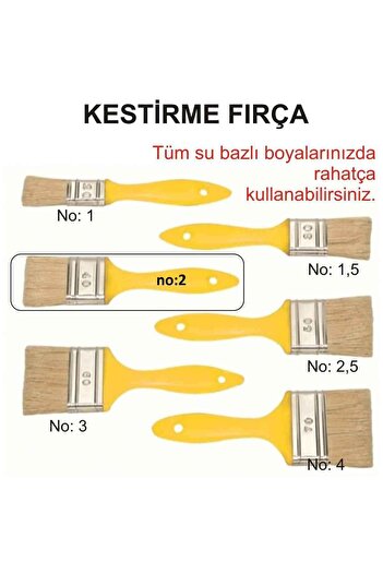 ATLI FIRÇA Cut Brush No=2-1 - Water Based, Non-Shedding and Non-Drip Quality