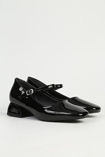 Pierre Cardin Black Patent Leather Women's Heeled Shoes Pc-54718