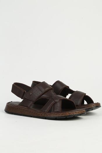 Pierre Cardin Genuine Leather Men's Brown Sandals Pc-7331