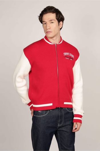 Tommy Hilfiger Men's Tjm Baseball Cardigan - Red