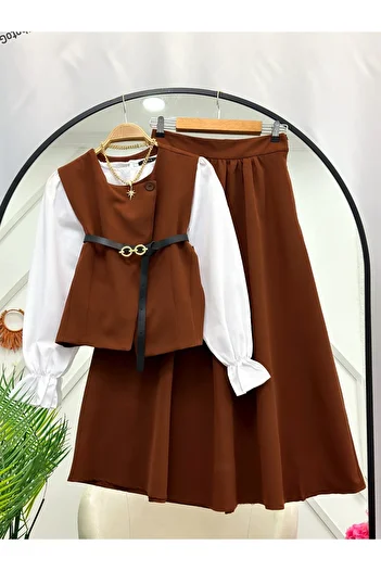 YEDİLALE Vest Skirt Suit [Shirt Not Included.]