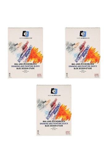 Alex Schoeller Spiral Painting Book 15 Sheets 165 Gr 35 X 50 cm 3 Pieces