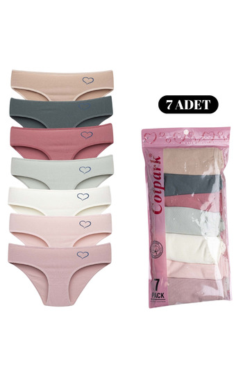 Cotpark Chiloți bikini de bază din bumbac pentru femei, pachet de 7 4154