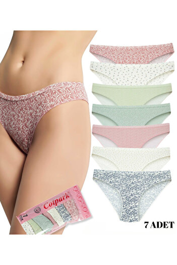 Cotpark Chiloți bikini de bază din bumbac pentru femei, pachet de 7 4157