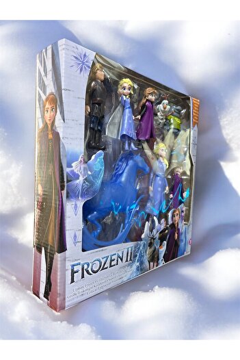 WBC TOYS Frozen 2 Elsa Anna Olaf Kristof Bulda Figure Toy Set (9 Pieces)