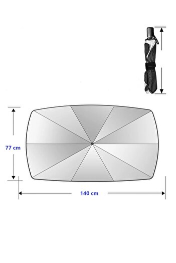 SYG Parbriz mașină tip umbrelă de soare pliabilă Parbriz față 140CM x 77 cm