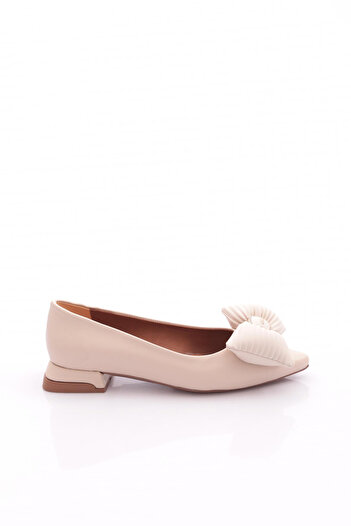 DGN 2898 Women's Bow Detailed Pointed Toe Ballerinas