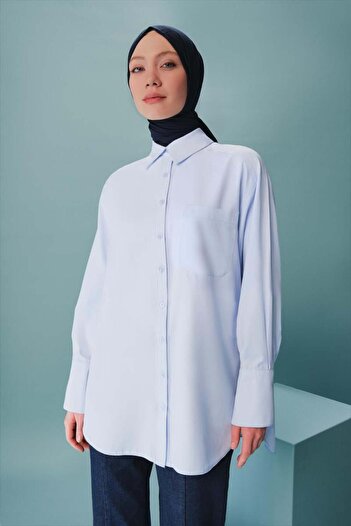 Armine Blue Shirt - Ort3444 Model