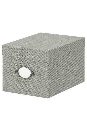 erorex Storage box with lid, grey, 18x25x15 cm