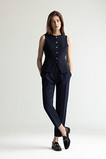DeFacto Regular Fit Crew Neck Button Blazer Vest E5328Ax25Sp