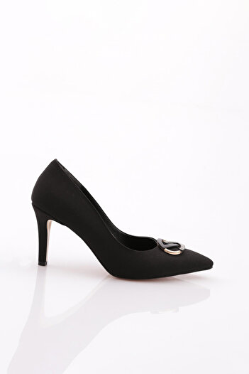 DGN Black Scuba Women's Heeled Shoes - 1001 Model