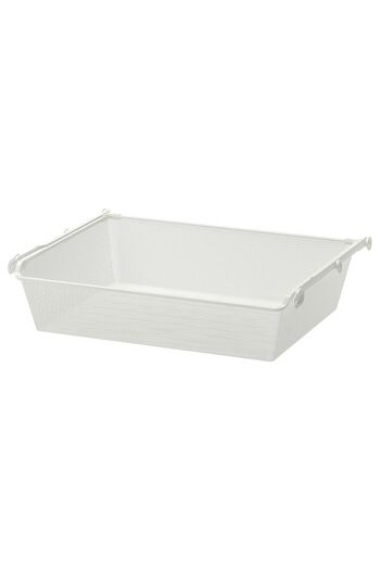 erorex Mesh basket with pull-out rail, white, 75x58 cm