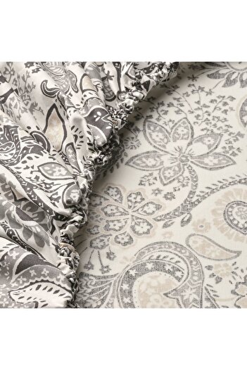 erorex Fitted sheet, grey/white, 160x200 cm