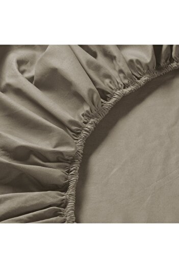 erorex Fitted sheet, grey-beige, 140x200 cm