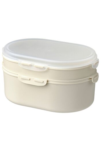 erorex Stackable lunch box for dry food, light grey-beige