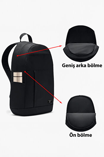 D'VERS 5 Bölmeli Siyah Su Itici Kumaş Özellikli Spor Sırt Çantası