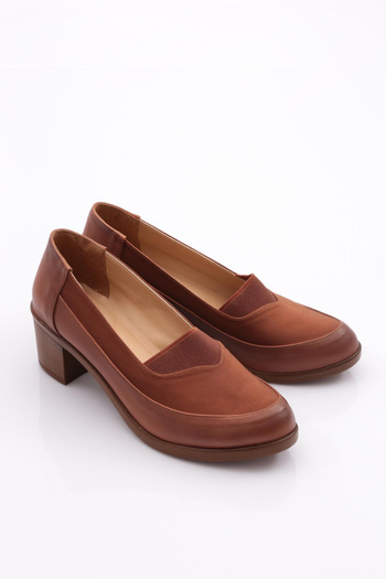 DGN Tan Women's Heeled Shoes - 341333648