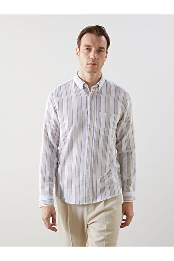 LC Waikiki LCWAIKIKI Classic Regular Fit Long Sleeve Striped Men's Shirt