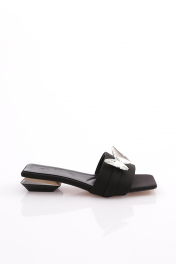 DGN Γυναικείες παντόφλες Nubuck με μαύρες πεταλούδες - 262327221672322