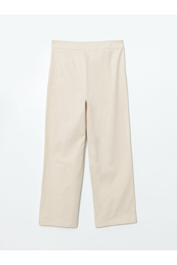 LC Waikiki Lcw Modest Ecru Loose Fit Gabardine Women's Trousers