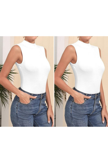 Melodi Scarf Women's Unvaccinated Sleeveless Body Maped Zero Sleeve Hijab White