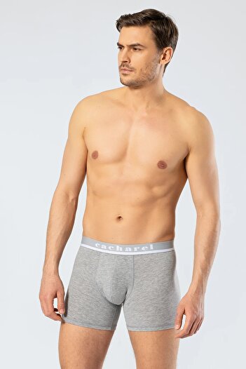 Cacharel 2 Pcs Men's Plus Size Long Leg Lycra Boxers 95% Cotton, 5% Elastane