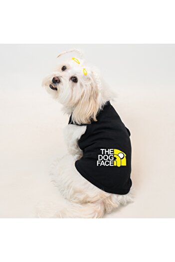 Buddy Store Cat & Dog Outfit Clothes Undershirt - the Dog Face Printed Black Undershirt