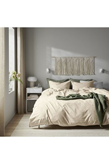 IKEA Ängslilja 
 Double Bed Linen Set, Natural, 240X220/50X60 cm