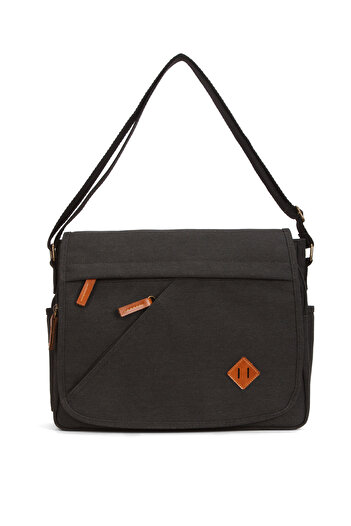 By Hakan GK56 CANVAS MAILMAN BAG DOCUMENT SCHOOL UNIVERSITY LAPTOP NOTEBOOK MACBOOK TABLET DAILY USE BLACK