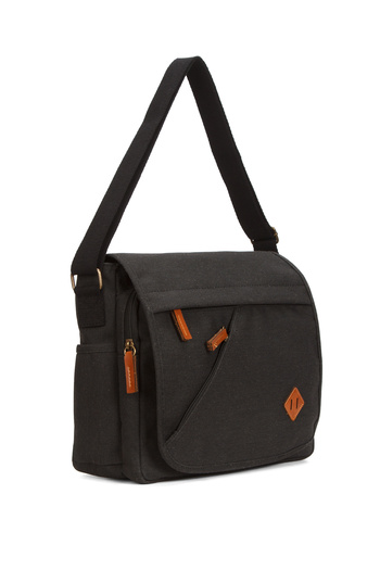 By Hakan GK56 CANVAS MAILMAN BAG DOCUMENT SCHOOL UNIVERSITY LAPTOP NOTEBOOK MACBOOK TABLET DAILY USE BLACK