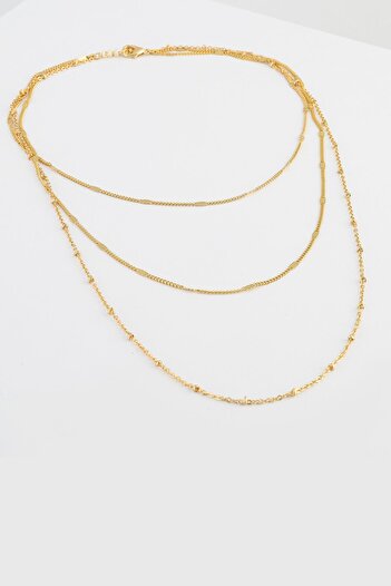 New Obsessions Gold Color 3-Piece Sheri Necklace Set