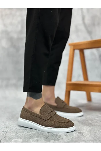 BOA Ba0355 Laceless Linen Brown Classic Corcik Men's Shoes