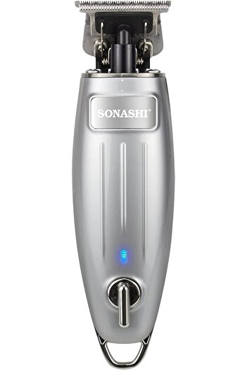 sonashi SHC-1054 Rechargeable Hair Clipper [Silver] T-Type Blade, High-Speed Motor, 5 Combs