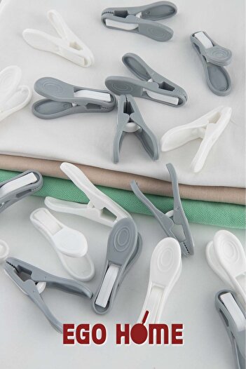 ego home 24Pcs Springless Clothespin Modern Non-Marking Unbreakable Non-Spring Clothesline Clothespin Super Strong Non-Marking