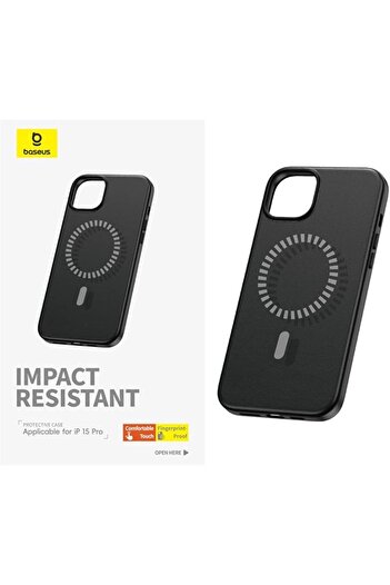 Baseus Fauxther Series Magnetic Phone Case for iP 15 Cluster Black