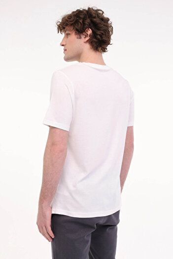lumberjack Mb Ct110 Pm C Nk T-Sh 5Fx Σπαστό Λευκό Ανδρικό T-Shirt A101939416