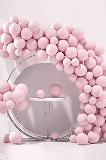 BeySüS Pembe Makaron Balon 20 Adet 12inç