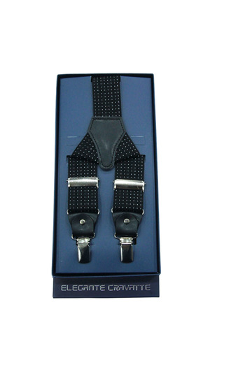 Elegante Cravatte Black Color White Dotted Salopet Trouser Hanger