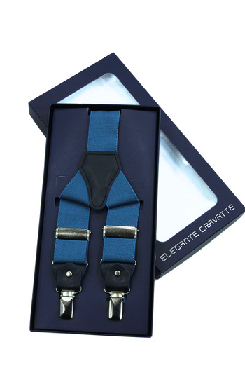 Elegante Cravatte Indigo Blue Color Salopet Trouser Hanger