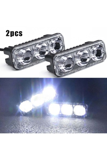 Choice 2Pcs Car 3LED Super White High Power Work Lights 6000K~7000K DRL Daytime Running Lights Universal...
