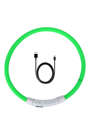 Choice green Night Luminous Charge Collar Pet Accessories Night Safety Flashing Glow Collar Dog Loss Preve