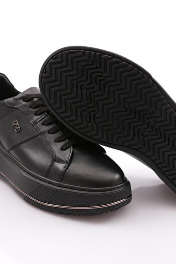 DGN Erkek Bağcıklı Sneaker Ayakkabı Siyah Siyah Baskılı 31421028