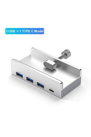Choice 3 USB 1 TYPE C 6Ports USB 3.0 HUB with Power Supply USB3.0 Splitter Adapter Clip-type Multi Splitter